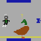 Screenshot: Duck Attack, a homebrew take-off on Atari’s Adventure, in which you fight a giant, radioactive duck